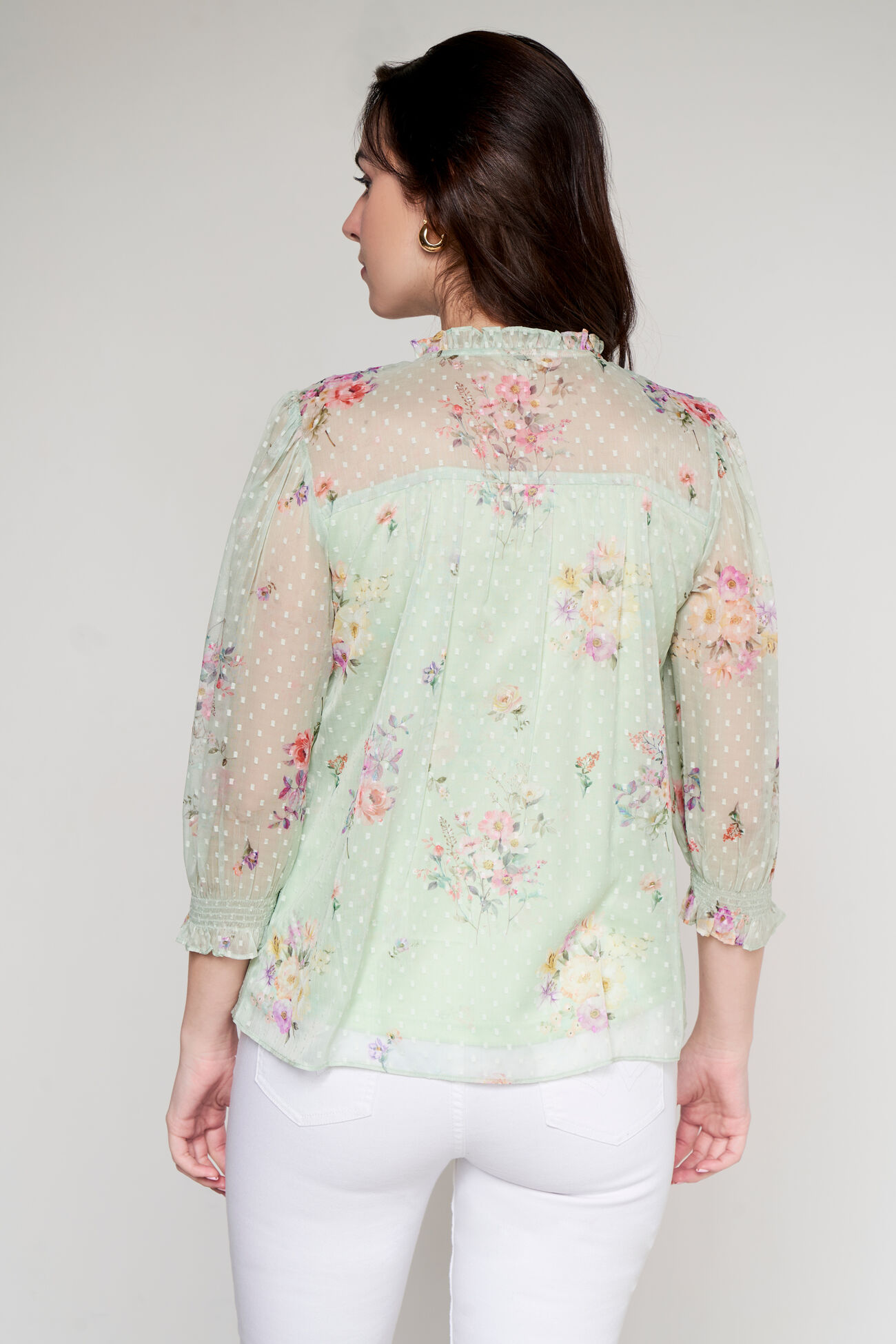 Mint Floral Straight Top, Mint, image 4